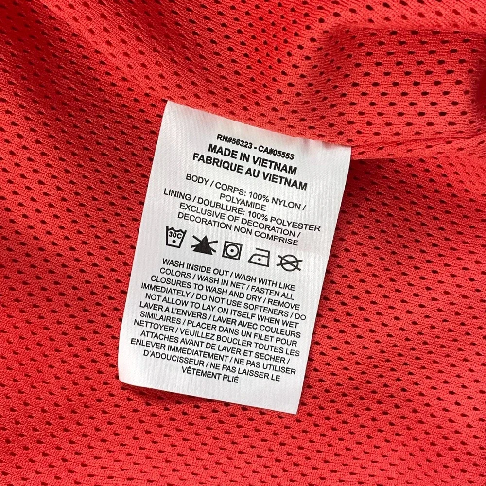 Nike Air Jordan Essentials Woven Jacket Men Medium Red Black Trim Nylon NWT $100